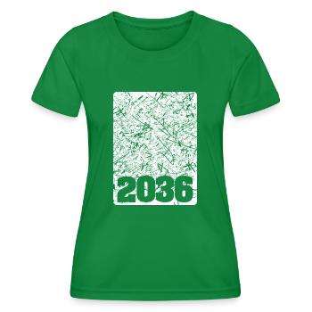 Number 2036 - Women's Functional T-Shirt - kelly green - Front - AI Model Female 172 dark (172cm)