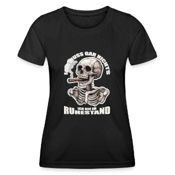 Rentner Ich muss gar nichts Rente 2024 Ruhestand - Frauen Funktions-T-Shirt - Schwarz - Vorne - AI Model Female 172 light (172cm)