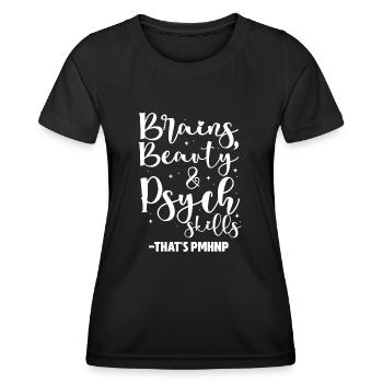 brains beauty psych skills Design for a - Women's Functional T-Shirt - black - Front - AI Model Female 172 light (172cm)