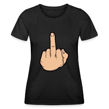 hand mittelfinger - Frauen Funktions-T-Shirt - Schwarz - Vorne - AI Model Female 172 light (172cm)