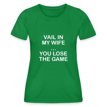 Card Game Quote Gift Idea - Women's Functional T-Shirt - kelly green - Front - AI Model Female 172 dark (172cm)