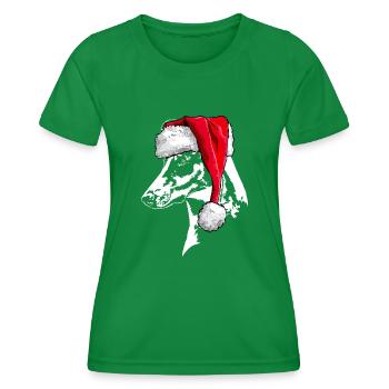 Santa KURZHAARCOLLIE Weihnachten Hunde Wilsigns - Frauen Funktions-T-Shirt - Kelly Green - Vorne - AI Model Female 172 dark (172cm)