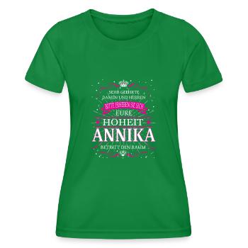 Eure Hoheit Annika betritt den Raum - Frauen Funktions-T-Shirt - Kelly Green - Vorne - AI Model Female 172 dark (172cm)