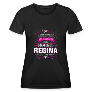 Eure Hoheit Regina betritt den Raum - Frauen Funktions-T-Shirt - Schwarz - Vorne - AI Model Female 172 light (172cm)