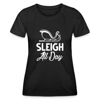 Schlitten den ganzen Tag - Frauen Funktions-T-Shirt - Schwarz - Vorne - AI Model Female 172 light (172cm)