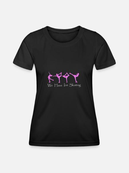 Eiskunstlaufen - Frauen Funktions-T-Shirt - Schwarz