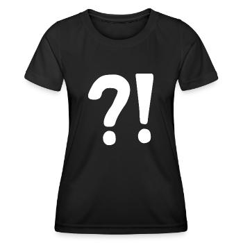 | point d’interrogation Point d’exclamation | icône | Confus - T-shirt sport Femme - noir - Devant - AI Model Female 172 light (172cm)