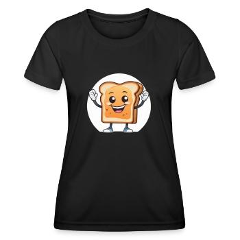 Glücklicher Toast - Frauen Funktions-T-Shirt - Schwarz - Vorne - AI Model Female 172 light (172cm)