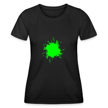 Peinture tache éclaboussée de terre sale verte - T-shirt sport Femme - noir - Devant - AI Model Female 172 light (172cm)