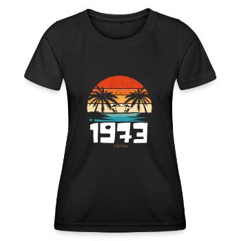 50th Birthday Vintage 1973 Retro Cassette Nickname - Women's Functional T-Shirt - black - Front - AI Model Female 172 light (172cm)