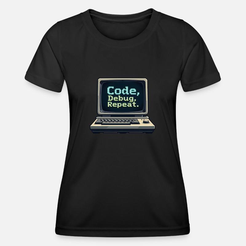 Code Debug Repeat - Software Engineer - Frauen Funktions-T-Shirt - Schwarz