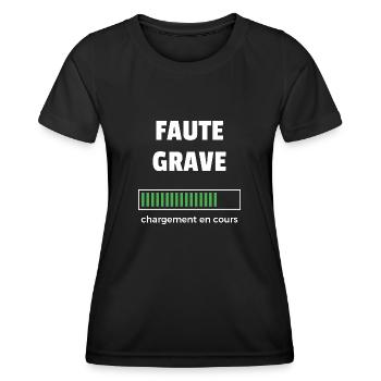 faute grave chargement en cours - T-shirt sport Femme - noir - Devant - AI Model Female 172 light (172cm)