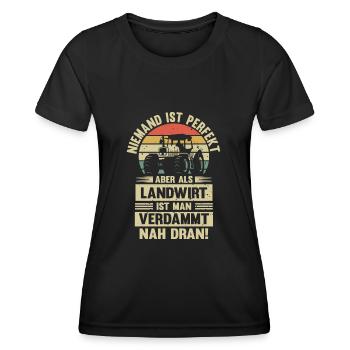 Landwirt Traktor Bauer Landwirtschaft Geschenk - Frauen Funktions-T-Shirt - Schwarz - Vorne - AI Model Female 172 light (172cm)