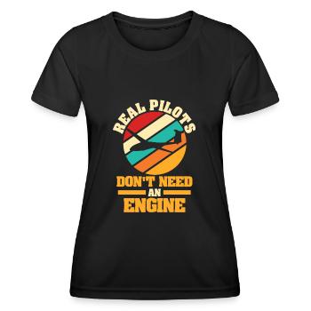 Cadeau de pilote de planeur planeur - T-shirt sport Femme - noir - Devant - AI Model Female 172 light (172cm)