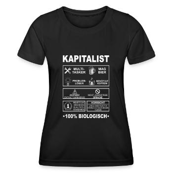 Kapitalismus Fans Börse Aktien Geld Design - Frauen Funktions-T-Shirt - Schwarz - Vorne - AI Model Female 172 light (172cm)