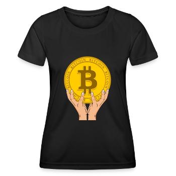 Bitcoin - T-shirt sport Femme - noir - Devant - AI Model Female 172 light (172cm)