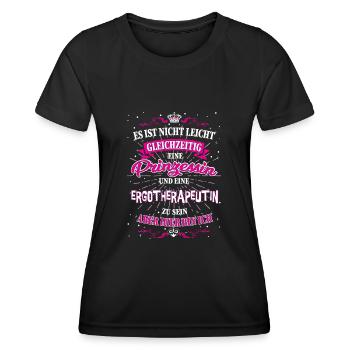 Ergotherapeutin und Prinzessin T-Shirt - Frauen Funktions-T-Shirt - Schwarz - Vorne - AI Model Female 172 light (172cm)