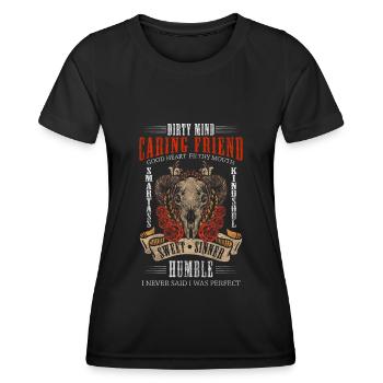 Steinbock Eigenschaften Gottheit Vesta - Frauen Funktions-T-Shirt - Schwarz - Vorne - AI Model Female 172 light (172cm)