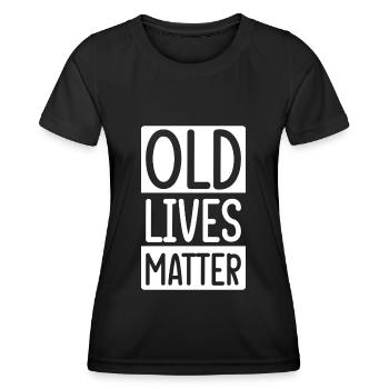 Pension de grand-mère Retraite - T-shirt sport Femme - noir - Devant - AI Model Female 172 light (172cm)