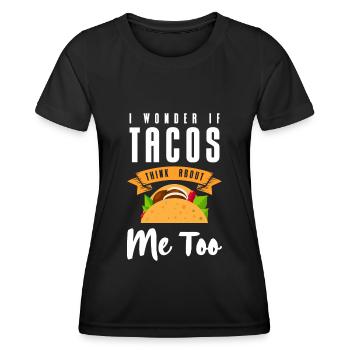 Burrito mexicain affamé - T-shirt sport Femme - noir - Devant - AI Model Female 172 light (172cm)