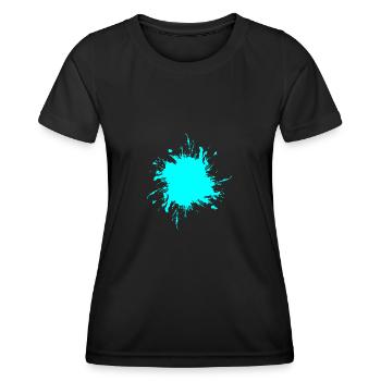 Tache de peinture éclaboussée de saleté - T-shirt sport Femme - noir - Devant - AI Model Female 172 light (172cm)