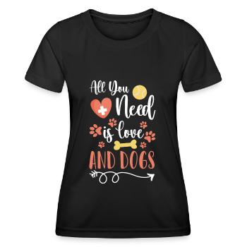 Hundebesitzer Liebe Herrchen - Frauen Funktions-T-Shirt - Schwarz - Vorne - AI Model Female 172 light (172cm)
