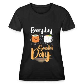 Sushi Lecker Stäbchen - Frauen Funktions-T-Shirt - Schwarz - Vorne - AI Model Female 172 light (172cm)