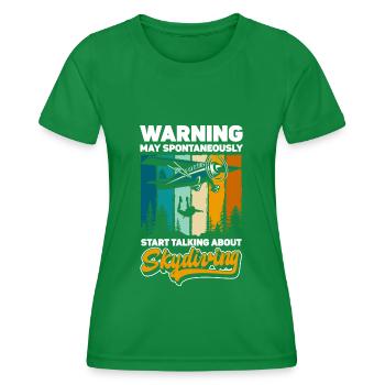Saut en parachute Sports extrêmes Base Jump - T-shirt sport Femme - vert - Devant - AI Model Female 172 dark (172cm)