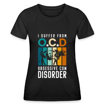 Kühe Kuhflecken Vieh Tierliebe - Frauen Funktions-T-Shirt - Schwarz - Vorne - AI Model Female 172 light (172cm)