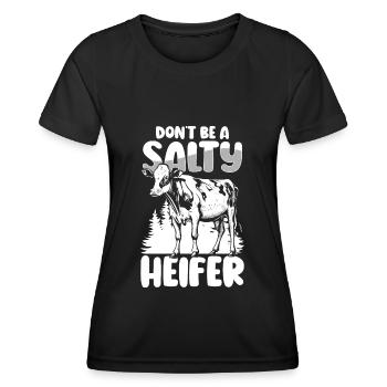 Rind Muh Tierliebe - Frauen Funktions-T-Shirt - Schwarz - Vorne - AI Model Female 172 light (172cm)