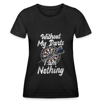 Dartspieler Sieg Männersport - Frauen Funktions-T-Shirt - Schwarz - Vorne - AI Model Female 172 light (172cm)