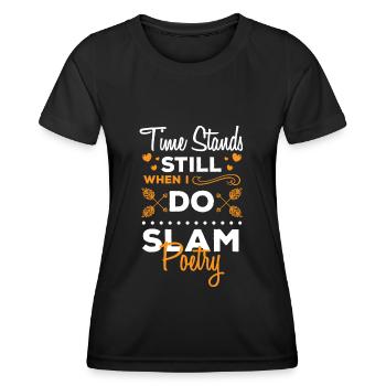 Poésie Slam Poème Littérature Rédacteur - T-shirt sport Femme - noir - Devant - AI Model Female 172 light (172cm)