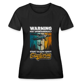 Fallschirmspringen Extremsport Flugzeug Pilot - Frauen Funktions-T-Shirt - Schwarz - Vorne - AI Model Female 172 light (172cm)