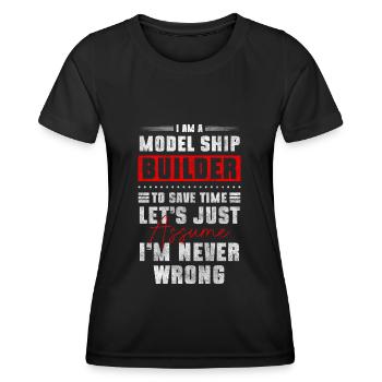 Maquette Télécommande RC Bateau Yacht - T-shirt sport Femme - noir - Devant - AI Model Female 172 light (172cm)