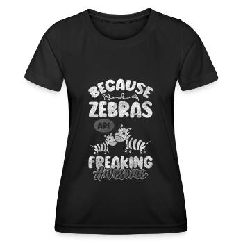 Zebra Crossing Nature Safari Prairie - T-shirt sport Femme - noir - Devant - AI Model Female 172 light (172cm)