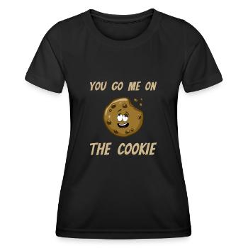 Denglish Cookie Humour drôle Dire - T-shirt sport Femme - noir - Devant - AI Model Female 172 light (172cm)