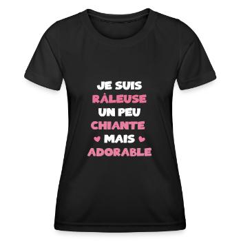 Ich bin ein bisschen nervig, aber liebenswert - Frauen Funktions-T-Shirt - Schwarz - Vorne - AI Model Female 172 light (172cm)