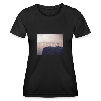 North Cape Norway. Nordkap Norvège T-shirt - T-shirt sport Femme - noir - Devant - AI Model Female 172 light (172cm)