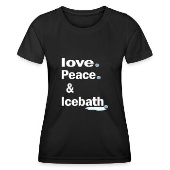 Eisbaden "love and peace im eisbad" eisbaderin - Frauen Funktions-T-Shirt - Schwarz - Vorne - AI Model Female 172 light (172cm)