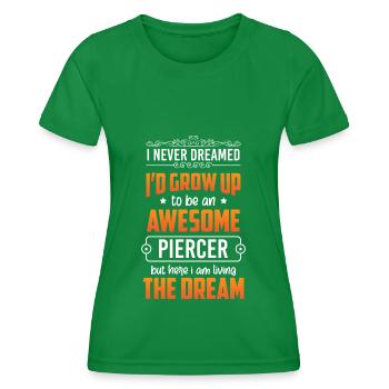 Piercer Pain Humor - Women's Functional T-Shirt - kelly green - Front - AI Model Female 172 dark (172cm)