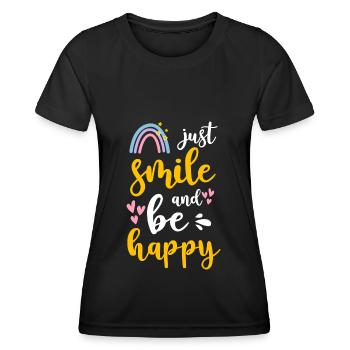 Glück Positiv Urlaub - Frauen Funktions-T-Shirt - Schwarz - Vorne - AI Model Female 172 light (172cm)