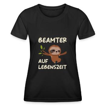 Fonctionnaire à vie Fonctionnaire Fonctionnaire - T-shirt sport Femme - noir - Devant - AI Model Female 172 light (172cm)