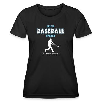 Bester Baseball Spieler Baseballer Baseballspieler - Frauen Funktions-T-Shirt - Schwarz - Vorne - AI Model Female 172 light (172cm)