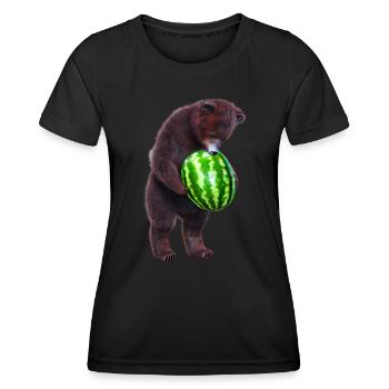 Bear with watermelon - Women's Functional T-Shirt - black - Front - AI Model Female 172 light (172cm)