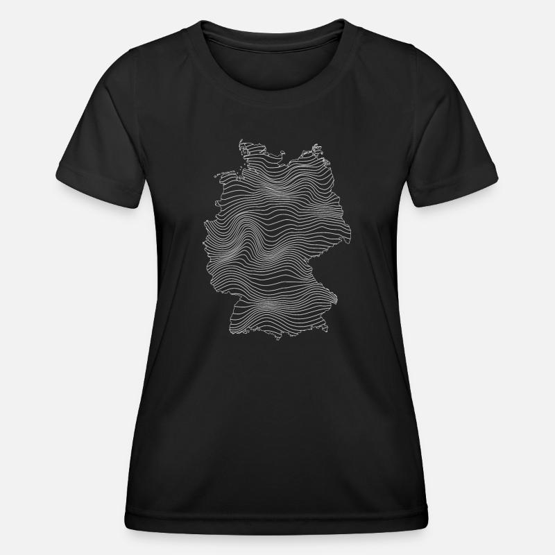 Germany Abstract Map - Women's Functional T-Shirt - black