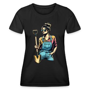 Garten Geschenk Gärtnerin Geburtstag Geschenk - Frauen Funktions-T-Shirt - Schwarz - Vorne - AI Model Female 172 light (172cm)