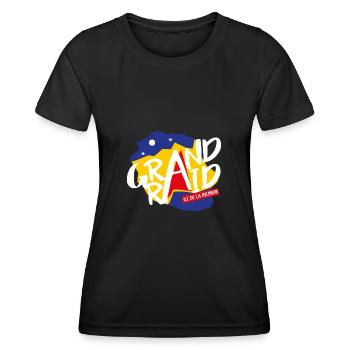 Grand Raid Ile de la Réunion Trekking ultra-trail - T-shirt sport Femme - noir - Devant - AI Model Female 172 light (172cm)