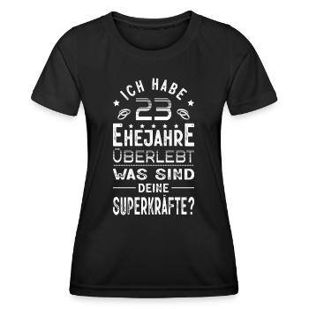 Hochzeitsgeschenk 23 Jahre Ehe Hochzeitstag - Frauen Funktions-T-Shirt - Schwarz - Vorne - AI Model Female 172 light (172cm)