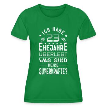 Hochzeitsgeschenk 23 Jahre Ehe Hochzeitstag - Frauen Funktions-T-Shirt - Kelly Green - Vorne - AI Model Female 172 dark (172cm)