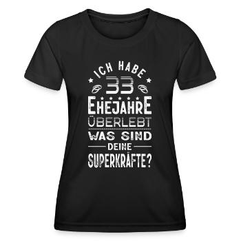 Hochzeitsgeschenk 33 Jahre Ehe Hochzeitstag - Frauen Funktions-T-Shirt - Schwarz - Vorne - AI Model Female 172 light (172cm)